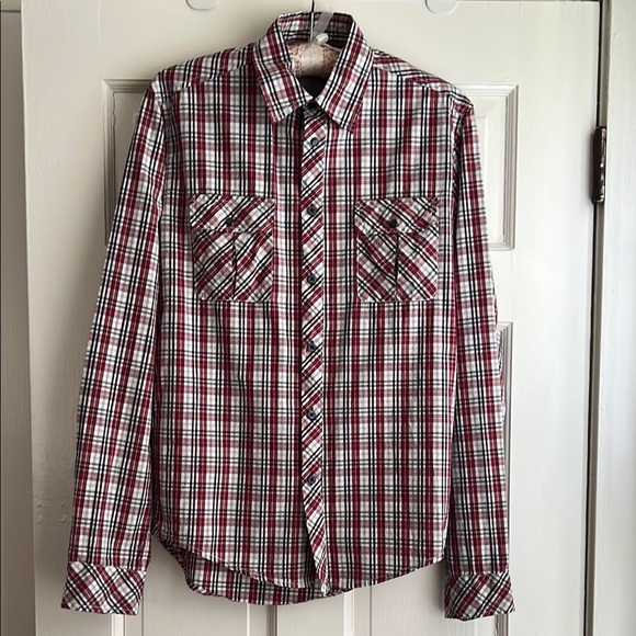 Zara Man Red Plaid Button Down (Size Small) - Picture 1 of 8